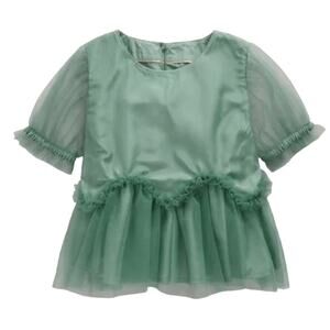 Mini Boden NWT Mint Green Tulle Top. Size 7-8 Years.